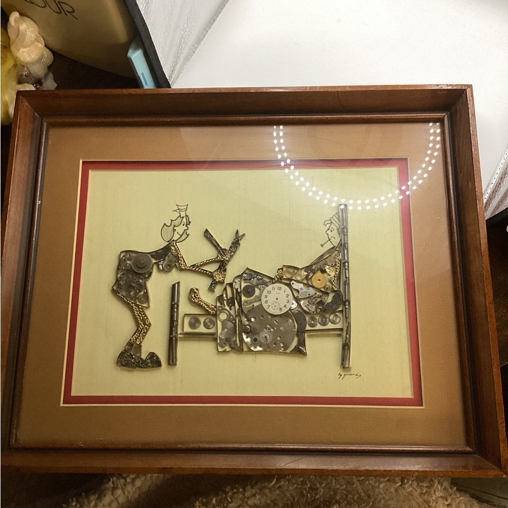 Vtg Ghirardelli’s Framed Metal Art with Wooden Frame So cool!